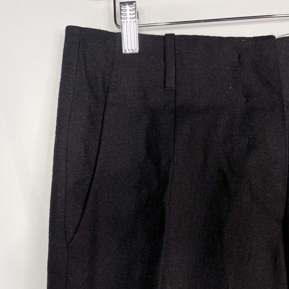 Forme 3'3204322896 Womens IT 44 Black Cropped Wool Pants Tapered Button Fly - Picture 5 of 14